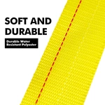 Correa de amarre retráctil con trinquete y doble J revestida