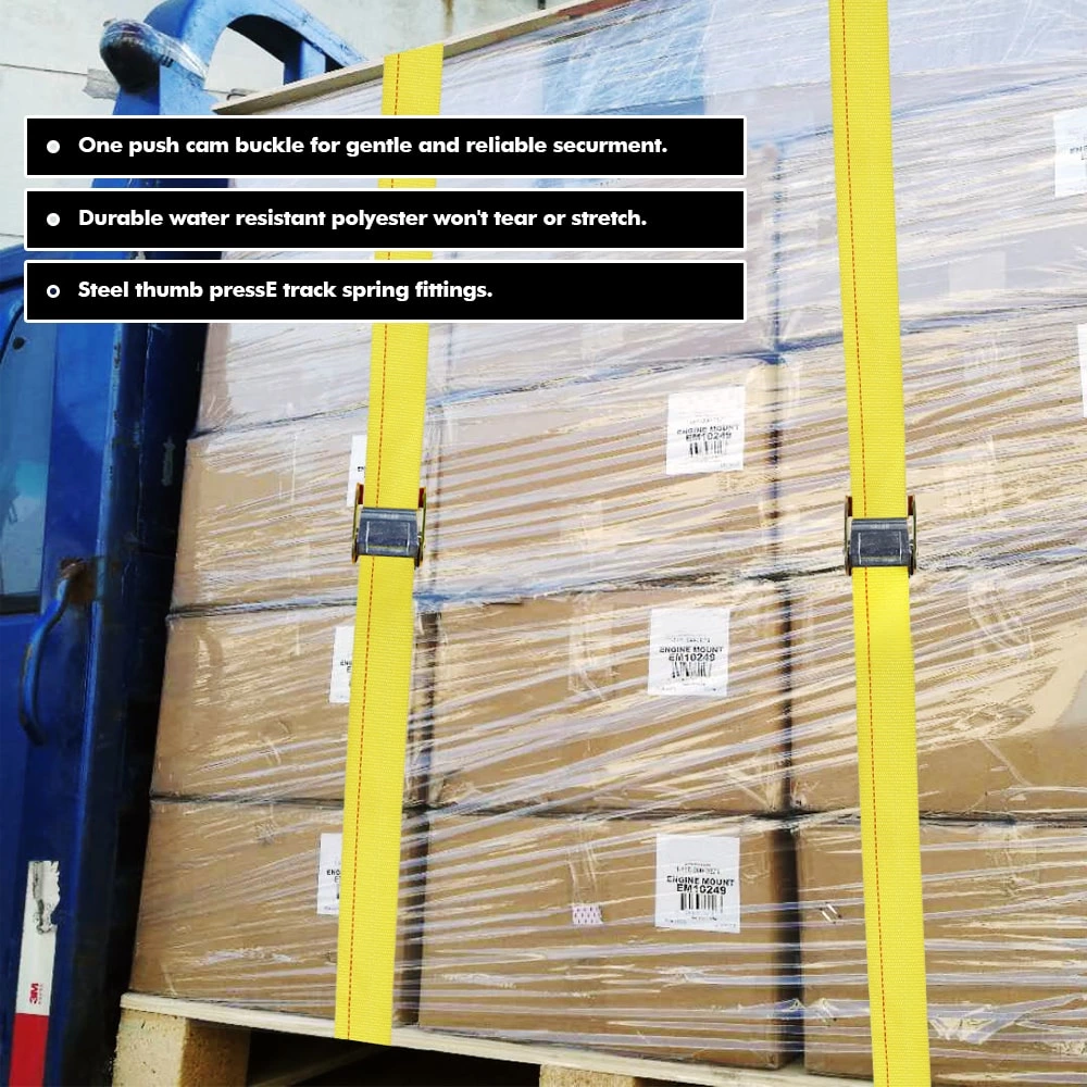 Correa de amarre retráctil con trinquete y doble J revestida