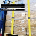 Correa de amarre retráctil con trinquete y doble J revestida