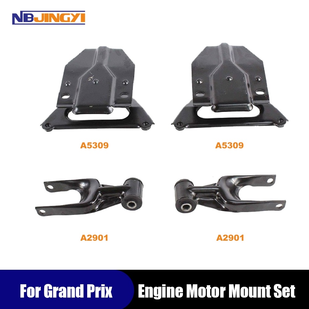 1K0019 Front Left Right Radiator Brackets & Torque Struts 4PCS Set For 1997-2008 Grand Prix/ Impala/ Regal 3.8L/ 5.3L