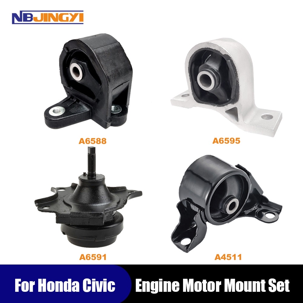 1K0035 Front Left Rear Engine Motor &Transmission Mount Set 4PCS Fits 2001-2005 1.7L SOHC &Acura EL 1.7L