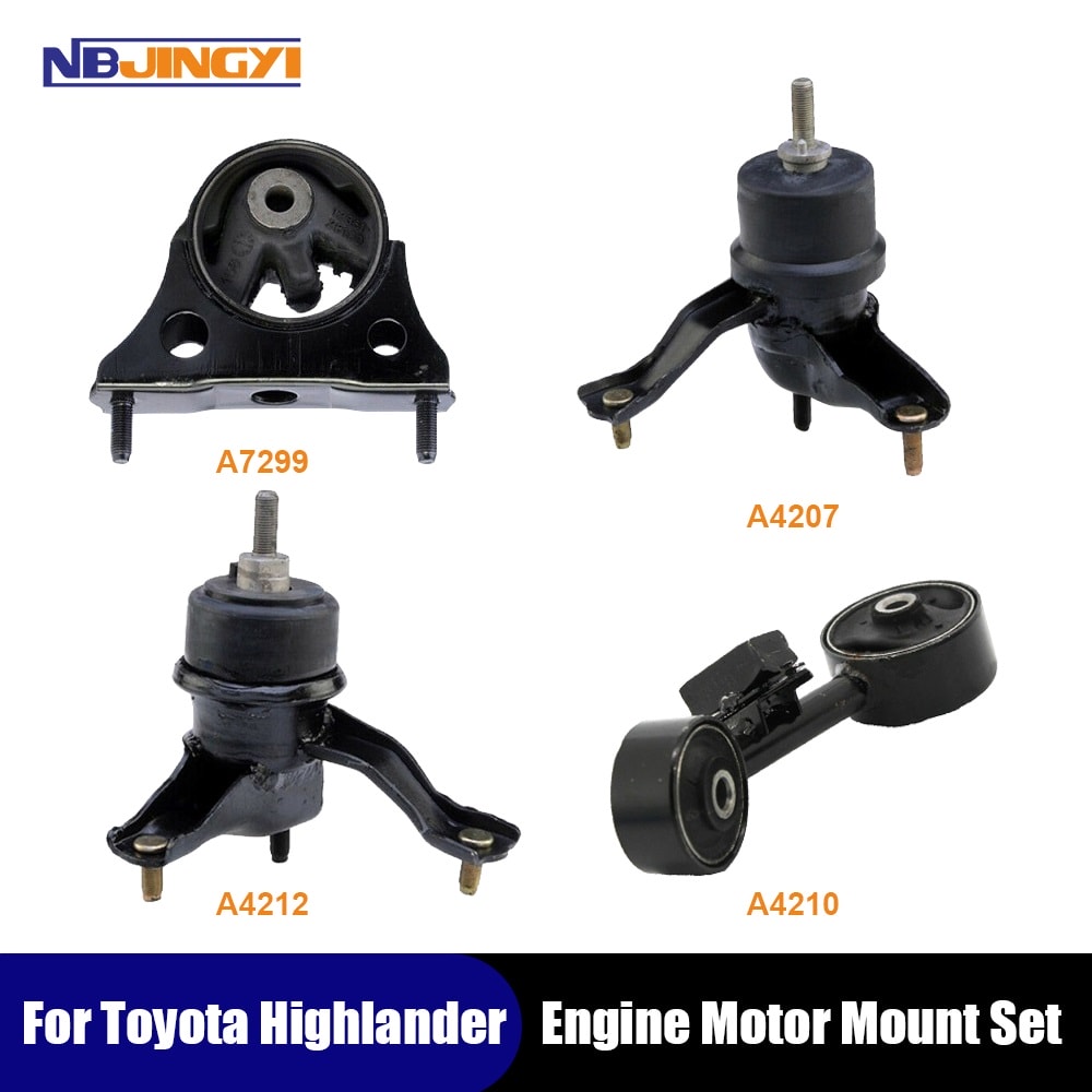 1K0051 Engine Motor & Trans Mount 4PCS Set for 2001-2003 Toyota Highlander 2.4L FWD