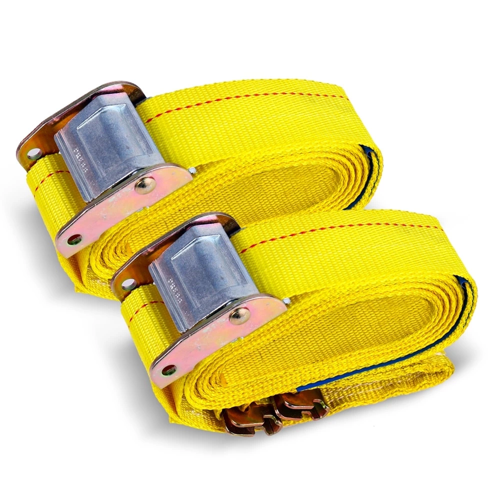 Correa de amarre retráctil con trinquete y doble J revestida