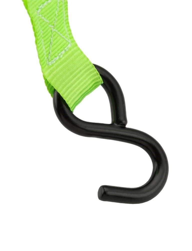 4 Pack Of 1 Inch Custom Printed Polyester Webbing Ratchet Lashing Straps With Coated S Hook