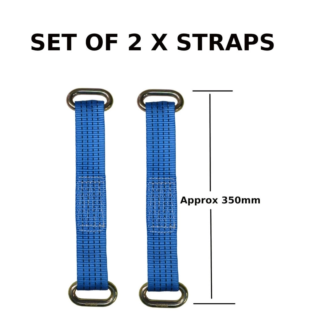 Blue Recovery Steel/Alloy Wheel Securing Link Straps Trailer Tie Down