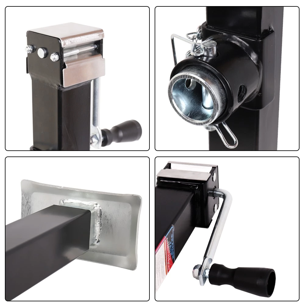 1BJY-TJ-33 15inch Travel Side wind  Square Swivel Trailer Tongue Jack, 5000LBS Capacity