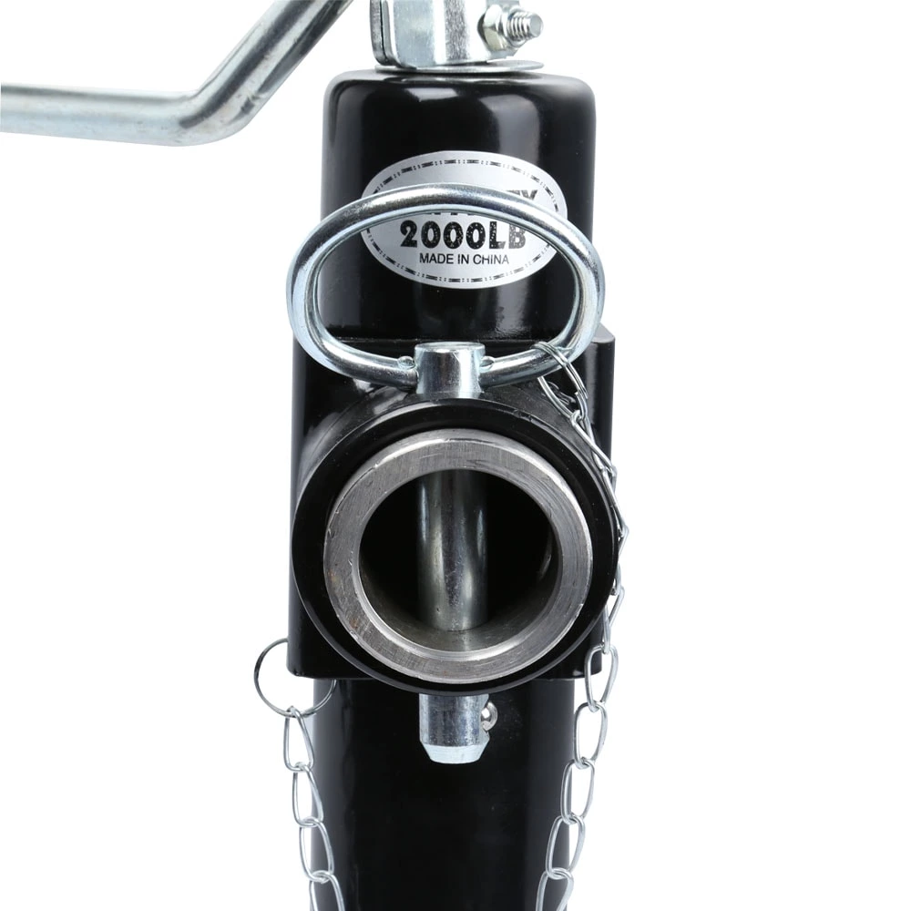 1BJY-TJ-12 Black 15inch Travel Top wind Swivel Trailer Tongue Jack,2000LBS Capacity