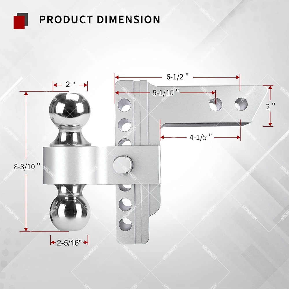1BJY-HM-41 Customized Trailer Hitch Ball Mount Aluminum Alloy Adjustable Ball Mount