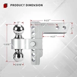 1BJY-HM-41 Customized Trailer Hitch Ball Mount Aluminum Alloy Adjustable Ball Mount