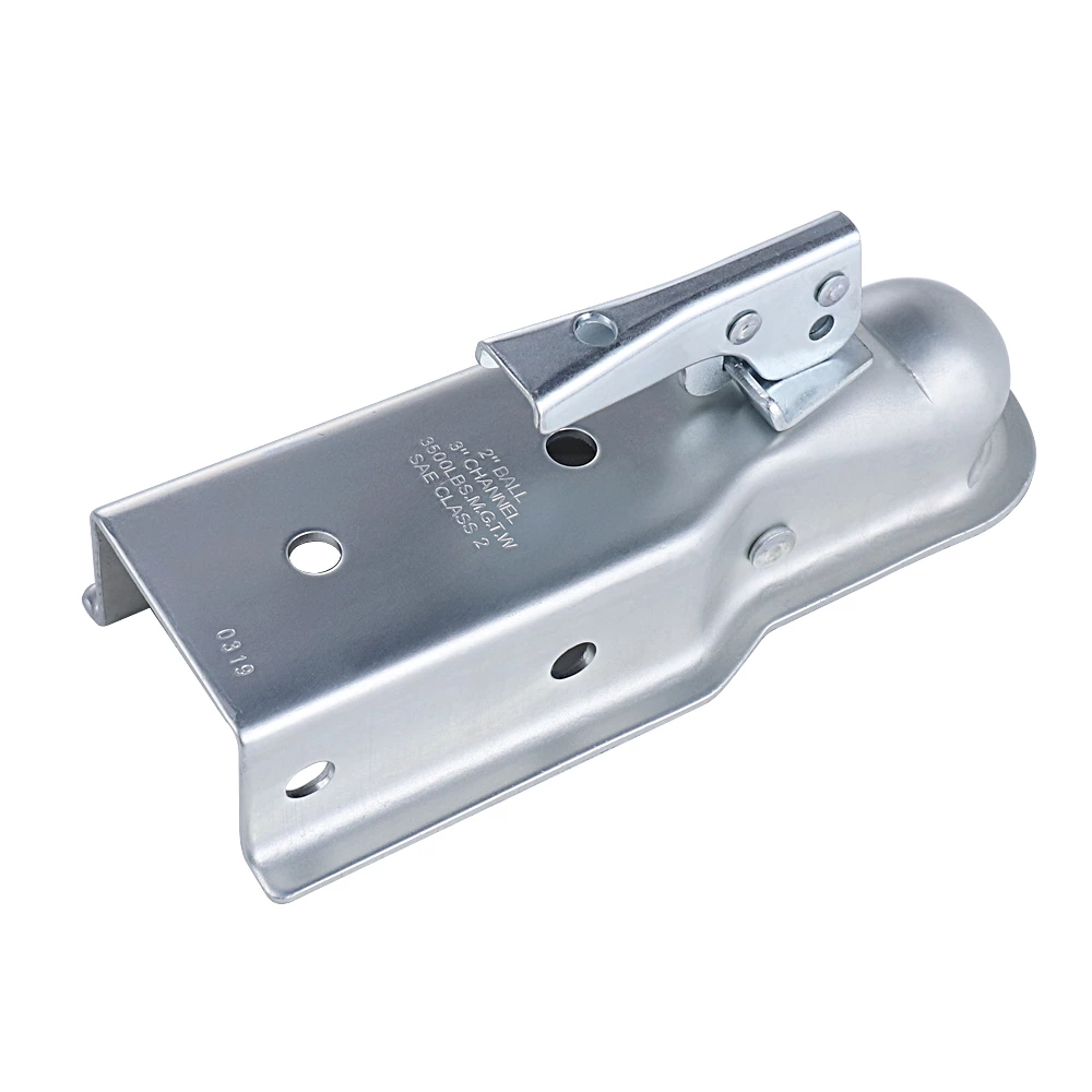 Acoplador de remolque de lengüeta recta original de fábrica para canal de 3 pulgadas, bola de enganche de 2 pulgadas, capacidad de 3500 lb