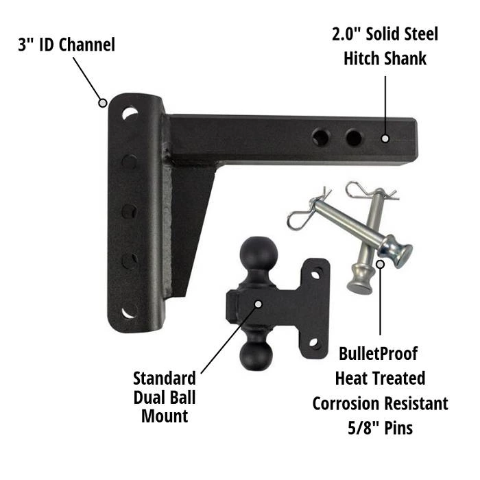 1BJY-HM-62 Trailer Hitch Receiver Powder Coating Color Zinc Nbjingyi Aluminum Alloy Adjustable Ball Mount Customized