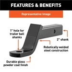 1BJY-HM-07 Trailer Hitch Ball For Hitch Ball Mount Trailer Parts Black Steel