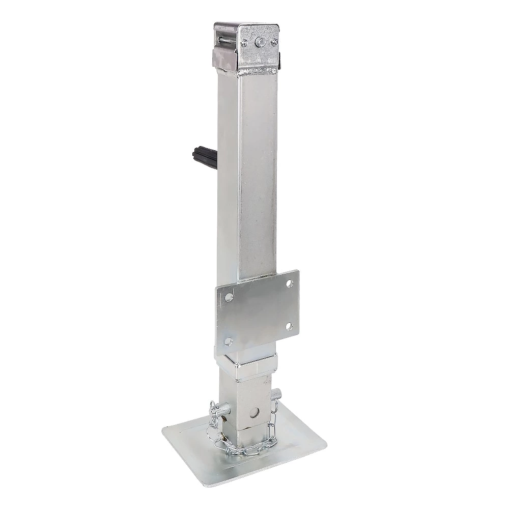1BJY-TJ-66 Zinc Side-wind Square Jack with Footplate - Drop Leg - Sidewind - 7,000 lbs