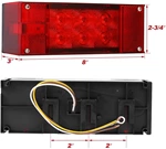 Kit de luces LED rectangulares sumergibles de perfil bajo para remolque, de 12 V, para luces traseras, de freno y de giro, para barcos, remolques, camiones y embarcaciones.