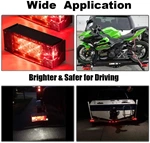 Kit de luces LED rectangulares sumergibles de perfil bajo para remolque, de 12 V, para luces traseras, de freno y de giro, para barcos, remolques, camiones y embarcaciones.