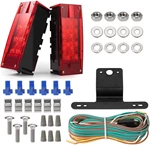 Kit de luces LED rectangulares sumergibles de perfil bajo para remolque, de 12 V, para luces traseras, de freno y de giro, para barcos, remolques, camiones y embarcaciones.