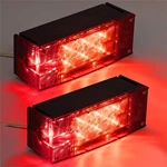 Kit de luces LED rectangulares sumergibles de perfil bajo para remolque, de 12 V, para luces traseras, de freno y de giro, para barcos, remolques, camiones y embarcaciones.
