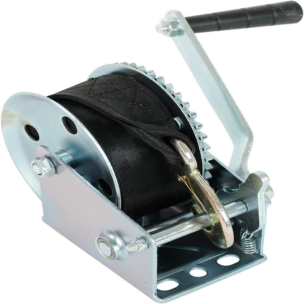 1BJY-HW-07B 1800LBS Heavy Duty Hand Winch Hand Crank Manual,Boat Trailer Winch with 26FT(8M) Strap