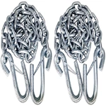 1BJY-SC-02A-TWO 1/4" X 48" 2PCS Grade 30 Trailer Boat Gooseneck Safety Chain with Spring Clips with 2pcs S Hook