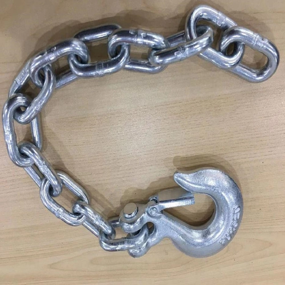 1BJY-SC-15L Safety Chain Transport Chain 5/16 x 32-Inch Clevis Snap Hook Grade 70 Alloy Steel Forging