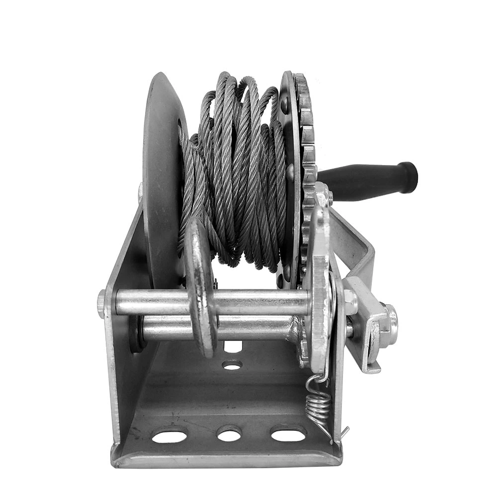 1BJY-HW-11S Hand Winch Crank Cable 3500lbs, Heavy Duty Gear Winch for RV Trailer, Boat or ATV (Steel)