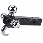 1BJY-HM-57 Towing Hitch Ball Mount Tri-ball Mount with Clevis Hook Chrome Ball