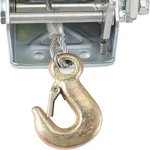 1BJY-HW-06S 1600lbs Hand Crank Winch  with Hook and 10m 32ft Steel Cable, Fit for Boat, Trailer or ATV