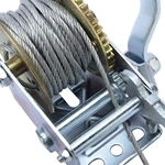 1BJY-HW-08S 2000lbs Hand Crank Winch with Hook and 10m 32ft Steel Cable, Fit for Boat, Trailer or ATV