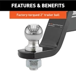 1BJY-HM-38 Trailer Hitch Mount With2-inch Ball Receiver 6000 Lbs 4-in Drop