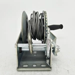 1BJY-HW-04S 1200LB Hand Winch Crank Gear Winch & Cable Heavy Duty Hook, with Steel Cable for ATV UTV Trailer Truck Boat, Metal