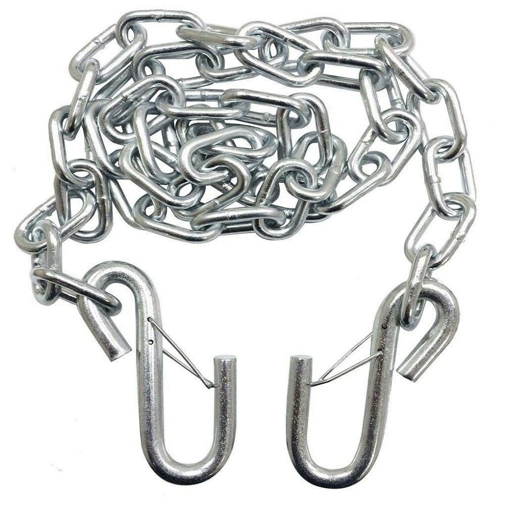 1BJY-SC-05A 3/8 Inch x 32 Inch Safety Chain with Spring Clip Hooks,Great for RV, Trailer, and Boat Towing,Rust Resistant