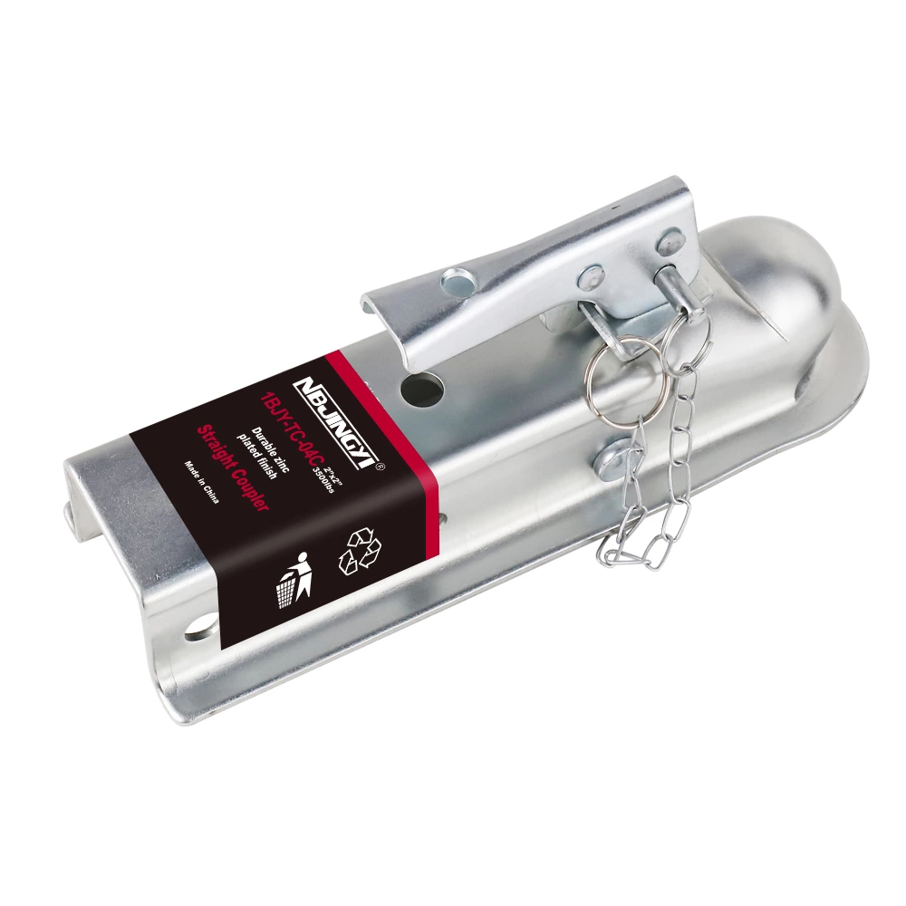 1BJY-TC-04 2inch Ball Size 3500LBS Quick-locking Straight Tongue Trailer Hitch Ball Coupler Trailer Connector