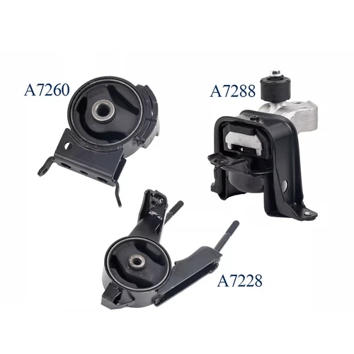 1K0101   Engine Mount Kit  3pcs Engine Motor & Trans Mount for 2000-2005 Toyota Echo 1.5L A7288 A7228 A7260