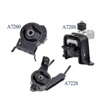 1K0101   Engine Mount Kit  3pcs Engine Motor & Trans Mount for 2000-2005 Toyota Echo 1.5L A7288 A7228 A7260