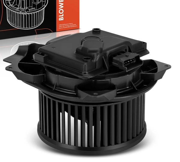 1BCW-BM-195 HVAC Heater Blower Motor Assembly Compatible with Freightliner & Volvo Vehicles - Coronado, FL50, FL60, FL70, VHD, VNL, VNM, VAH, VT - Front Side