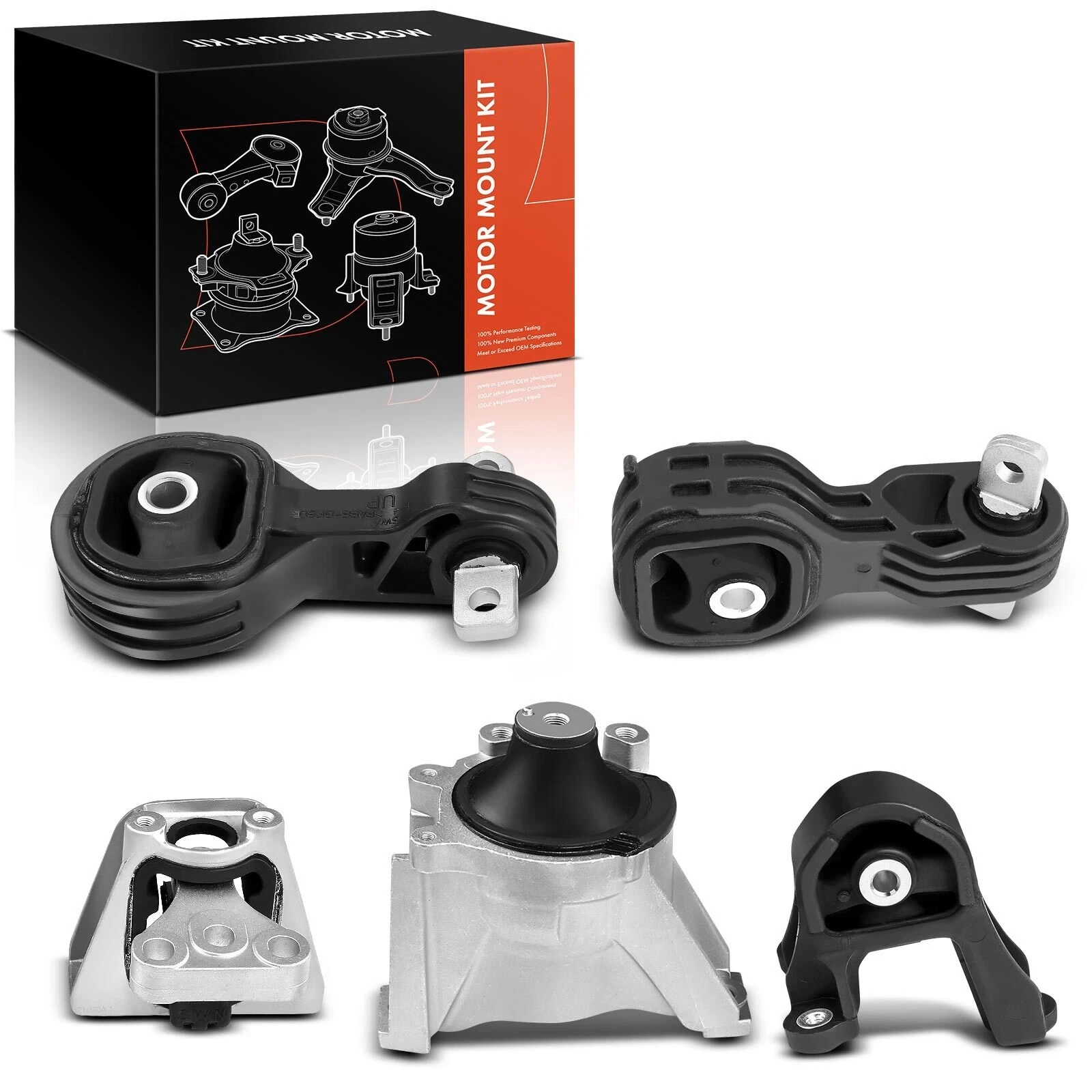 1K0132 Engine Mount Kit 5pcs Engine Motor & Transmission Mount for Honda CR-V 2007-2011 L4 2.4L DOHC 4WD